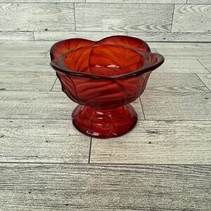 Viking Glass Red Amberina Cabbage Leaf Fairy Lamp BASE ONLY